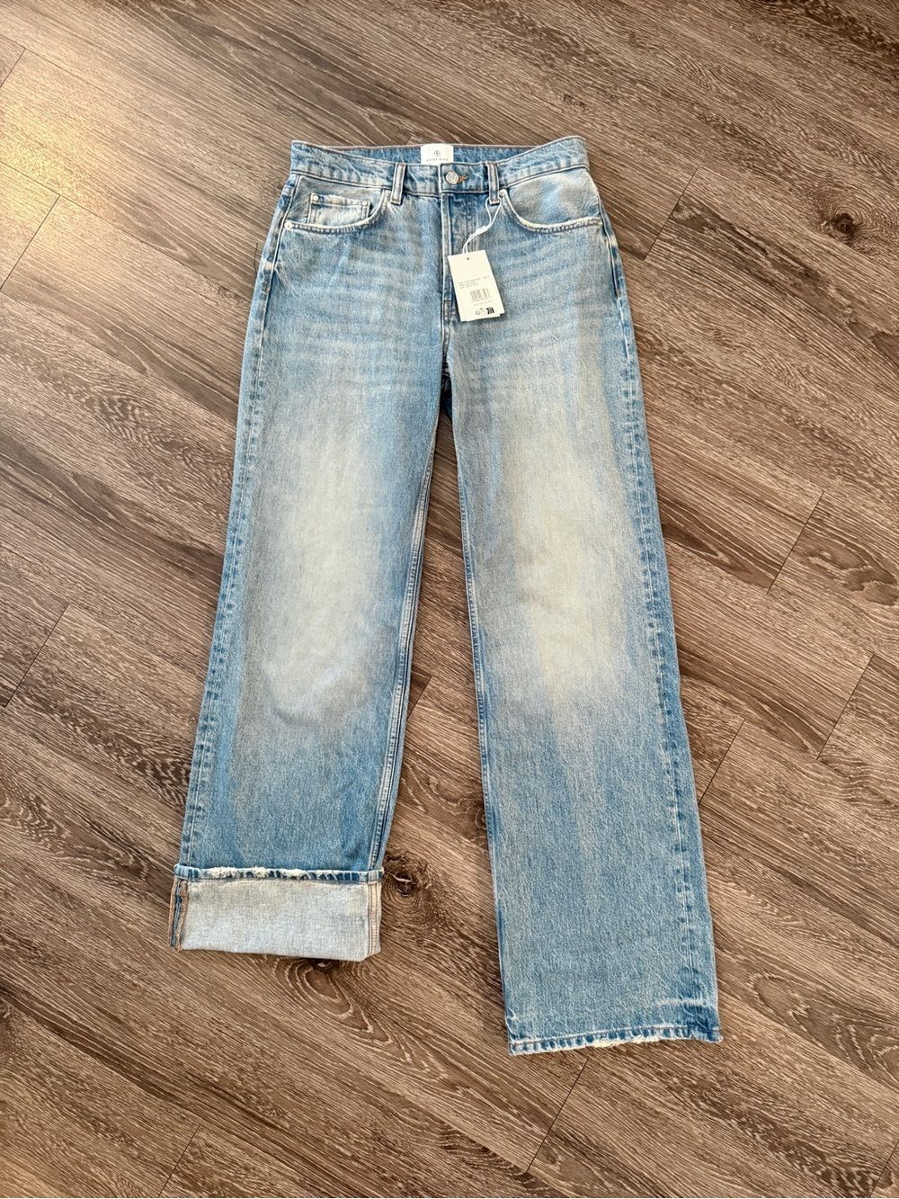 Anine Bing Hugh High Rise Jeans in Baltic Blue new